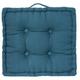 Lot de 6 coussins de sol en coton, coloris bleu canard - Dim : l 40 x l 40 x h 8 cm Pegane bleu