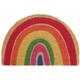 Fußmatte Kokos, halbrund, 40x60 cm, Türvorleger Regenbogen, innen & außen, rutschfest, wetterfest,