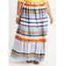 Plus Size Striped Cotton Maxi Skirt