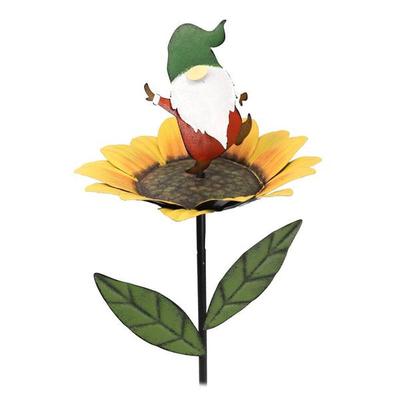 Sunset Vista Designs 418941 - Gnome Sunflower Stake 41" (16173) Lawn and Garden Figurine Stakes