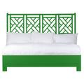 David Francis Furniture Chippendale Standard Bed Wood/Wicker/Rattan in Green | 60 H x 42 W x 83.5 D in | Wayfair B4035BED-K-S138