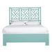 David Francis Furniture Chippendale Standard Bed Wood/Wicker/Rattan in Blue | 60 H x 63.5 W x 83.5 D in | Wayfair B4035BED-Q-S135