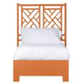 David Francis Furniture Chippendale Standard Bed Wood/Wicker/Rattan in Orange | 60 H x 42 W x 78.5 D in | Wayfair B4035BED-T-S149