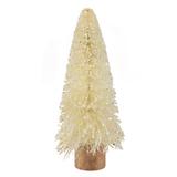 Northlight Seasonal 8.75" Glittered Cream Sisal Christmas Tree Decoration Wood/Plastic in Brown | 8.75 H x 3.25 W x 3.25 D in | Wayfair