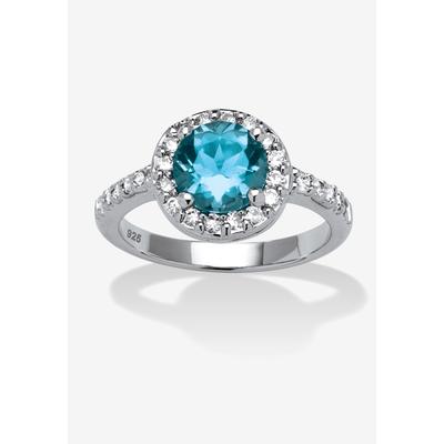 Women's Sterling Silver Simulated Birthstone and Cubic Zirconia Ring by PalmBeach Jewelry in December (Size 8)