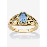 Women's Gold over Sterling Silver Open Scrollwork Simulated Birthstone Ring by PalmBeach Jewelry in March (Size 8)