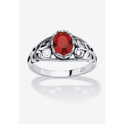 Women's Sterling Silver Swirl Simulated Birthstone Ring by PalmBeach Jewelry in July (Size 6)