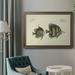 Rosecliff Heights Bloch Antique Fish III - Picture Frame Graphic Art on Canvas Canvas, Solid Wood in White | 24 H x 36 W x 2.5 D in | Wayfair