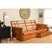 The Twillery Co.® Stratford Full Futon & Mattress w/ Drawer Set Faux Leather/Wood/Solid Wood in Brown | 37 H x 82 W x 31 D in | Wayfair