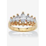 Women's Gold-Plated Marquise Cut Engagement Anniversary Ring Cubic Zirconia by PalmBeach Jewelry in Cubic Zirconia (Size 8)