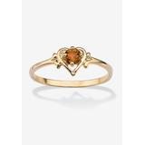 Women's Yellow Gold-Plated Simulated Birthstone Ring by PalmBeach Jewelry in November (Size 7)