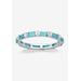 Women's Sterling Silver Simulated Birthstone Eternity Ring by PalmBeach Jewelry in December (Size 6)