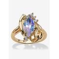 Women's Aurora Borealis Crystal Ring by Woman Within in Yellow Gold (Size 10)