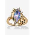 Women's Aurora Borealis Crystal Ring by Woman Within in Yellow Gold (Size 6)