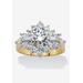 Women's Yellow Gold Plated Round Starburst Ring Cubic Zirconia (3 5/8 cttw TDW) by PalmBeach Jewelry in Yellow Gold (Size 6)