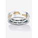 Women's Gold Ion-Plated Stainless Steel Two-Tone "Footprints in the Sand" Ring by PalmBeach Jewelry in Stainless Steel (Size 14)