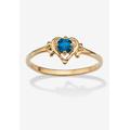 Women's Yellow Gold-Plated Simulated Birthstone Ring by PalmBeach Jewelry in September (Size 7)