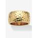 Women's Hammered Style Ring in Yellow Goldplate (10mm) by PalmBeach Jewelry in Gold (Size 8)