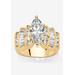 Women's Gold-Plated Marquise Cut Step Top Engagement Ring Cubic Zirconia by PalmBeach Jewelry in Gold (Size 5)