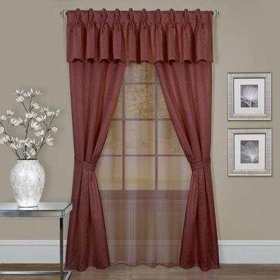 Wide Width Claire 6 Pc Window Curtain Set by Achim Home Décor in Marsala (Size 55