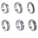 Rrunsv Mens Rings Silver Set Ring Ring Gifts Ladies Frosted 6pc Rotating Meditation Men Rings Kids Mood Rings (Multicolor, One Size)