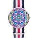 Qcc Colourful Mandala with Geometric Design Mouse Pad, Geometric Pattern Wrist Watches Leisure Elegance Design Watches Ultra Thin Silver Dial Suitable for Women Men Holiday Wear