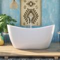 DreamLine 59" x 28" Freestanding Soaking Acrylic Bathtub Acrylic | 28 H x 59 W x 28.375 D in | Wayfair BTNL5928FFXXC04