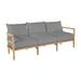 Summer Classics Santa Barbara 87" Wide Outdoor Teak Patio Sofa w/ Cushions Sunbrella® Included in Brown/White | 26.25 H x 87 W x 29.5 D in | Wayfair