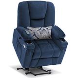 Everly Quinn Willfredo Power Lift Recliner w/ Extended Footrest, 3 Positions, Lumbar Pillow, Fabric 7507 Polyester in Black | Wayfair