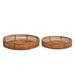 Hand-Woven Rattan Trays, Set of 2