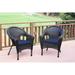Set of 2 Resin Wicker Clark Single Chair with Tan Cushion