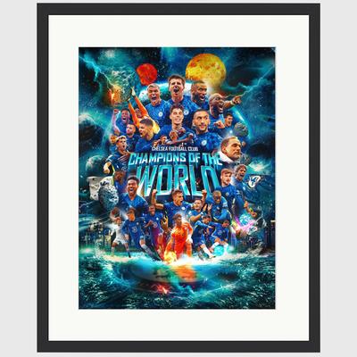 Chelsea Champions of the World Gerahmter Druck – 20 x 16 Image