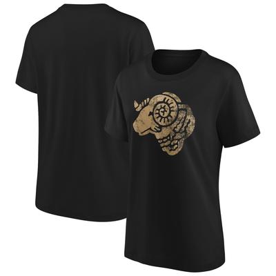 Derby County True Classics Distressed Retro Crest T-Shirt – Schwarz – Damen Image