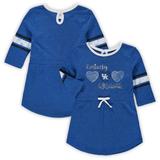 Girls Toddler Colosseum Heathered Royal Kentucky Wildcats Poppin Sleeve Stripe Dress