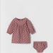 Zara Matching Sets | Euc Zara Textured Dress | Color: Red | Size: 6-9mb