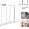 SAILUN Safety Gate Without Drilling Door Gate Auto-Close for Children Baby Stair Gate Secure Doorway 180°Two-Way Opening Barrier Expandable Stair Gate (105-115 cm, White)
