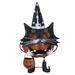 The Holiday Aisle® Binx 26 inch Tall Iron Pumpkin Cat Halloween Figurine Metal in Black | 26 H x 14 W x 11.25 D in | Wayfair