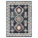 Blue/Navy 86 x 62 x 0.3 in Area Rug - Foundry Select Beliz Southwestern Machine Washable Area Rug in Gray/Navy Blue | Wayfair