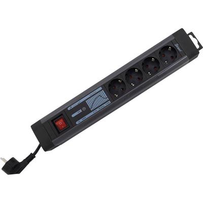0015462513 Steckdosenleiste mit Schalter 4fach Schwarz Schutzkontakt 1 St. - REV Image