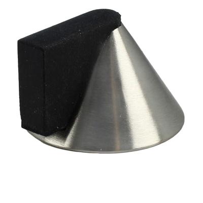 Edelstahl Optik Türstopper Metall Türpuffer Bodentürstopper ink. Montagematerial Image