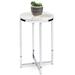 Round Cross Leg Design Coffee Side Table Nightstand with Faux Marble Top