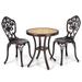 3-Piece All-Weather Cast Aluminum Patio Bistro Set-Copper - table: 24" x 25.5" (dia x H)