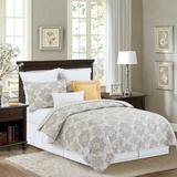 Elaina Medallion Grey Full/Queen Quilt Set Machine Washable Cotton Quilt Set