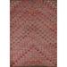 Pink Geometric Gabbeh Kashkoli Area Rug Hand-knotted Wool Carpet - 5'0" x 6'5"