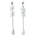 Franki Baker Sterling Silver & Natural Blue-Green Aqua Chalcedony Gemstones Drop Earrings 6.5cm