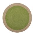 DNR Indian Natural Fiber Light Green Brown Border 4x4 Square Feet(120x120 cm) Round Area Rug large area rug,bamboo rugs,cabin rugs