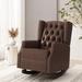 Lark Manor™ Ahlayah Rocking Chair Faux Leather/Wood/Upholstered in Brown | 36.75 H x 26.5 W x 36.5 D in | Wayfair D81A3019FDC94CC096423E1732FEF5CF
