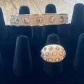 Coach Jewelry | .Rare Coach Crystal Dome Ring Off White & Gold Matching Bracelet | Color: Cream/Gold | Size: Os