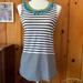 Anthropologie Tops | Anthropologie Top With Pom Poms! | Color: Blue/White | Size: S