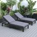 Orren Ellis 74.8" Long Reclining Single Chaise w/ Cushions Metal in Black | 15.35 H x 29.53 W x 74.8 D in | Outdoor Furniture | Wayfair